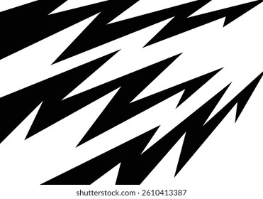 Abstract black and white background with spikes and zigzag line pattern work