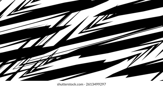 Abstract black and white background with spikes and zigzag line pattern 