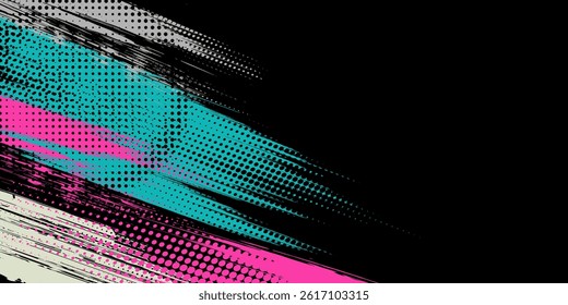 Abstract black and white background with spikes and zigzag line pattern