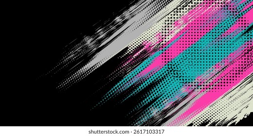 Abstract black and white background with spikes and zigzag line pattern