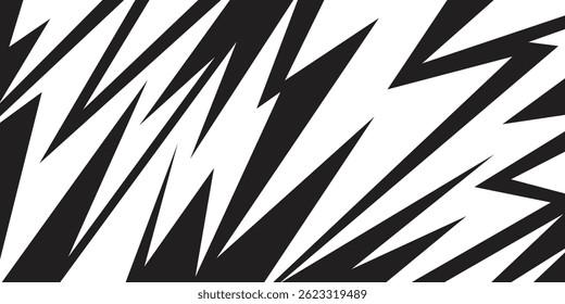 Fundo preto e branco abstrato com picos e padrão de linha de ziguezague