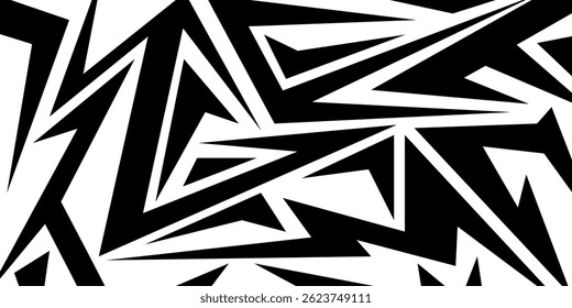 Fundo preto e branco abstrato com picos e padrão de linha de ziguezague 