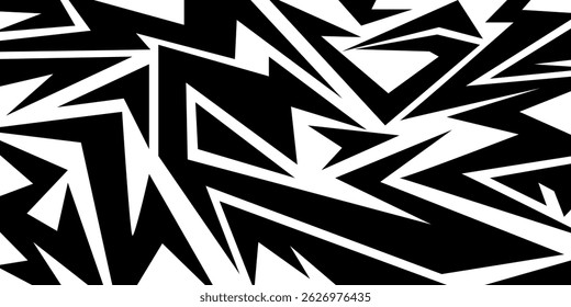 Fundo preto e branco abstrato com picos e padrão de linha de ziguezague 