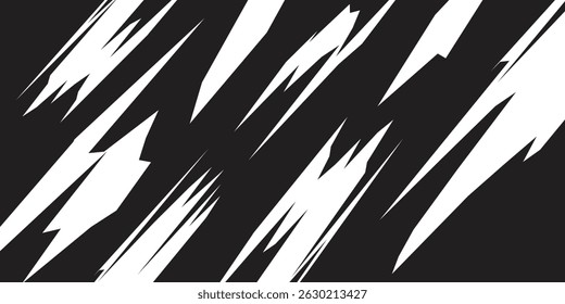 Fundo preto e branco abstrato com picos e padrão de linha de ziguezague 
