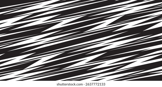 Abstract black and white background with spikes and zigzag line pattern. vector illustration
