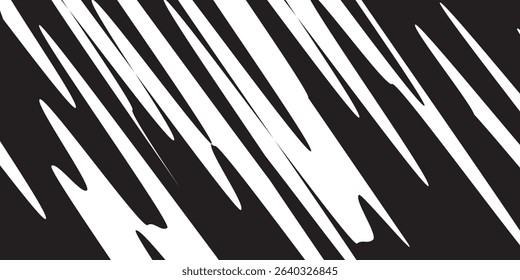 Abstract black and white background with spikes and zigzag line pattern. vector modern