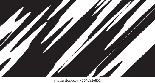 Abstract black and white background with spikes and zigzag line pattern