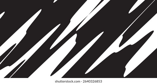 Abstract black and white background with spikes and zigzag line pattern