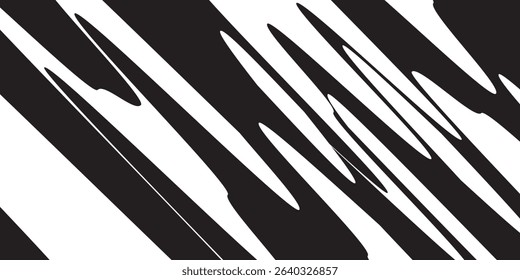 Abstract black and white background with spikes and zigzag line pattern. vector modern