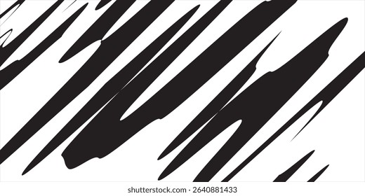 Abstract black and white background with spikes and zigzag line pattern. vector modern