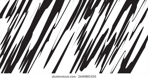 Abstract black and white background with spikes and zigzag line pattern. vector modern