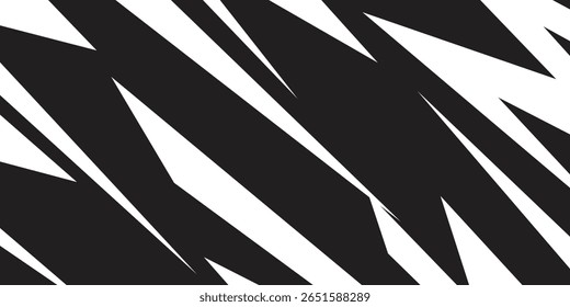 Abstract black and white background with spikes and zigzag line pattern. modern illustration.