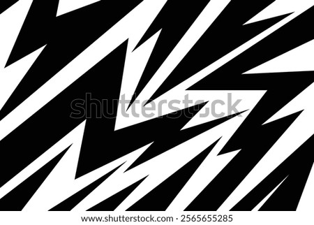 Abstract black and white background with spikes and zigzag line pattern
