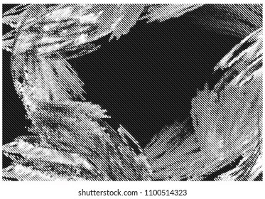 Abstract black and white background. Spotted halftone effect. Dots, circles. Vector clip art