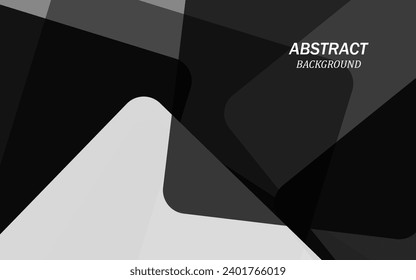Abstract black and white background of square shapes of different sizes and transparency. Geometric figures. 3D.