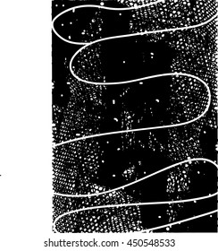 Abstract black and white  background texture vector with curvy   white and black lines on dark layer