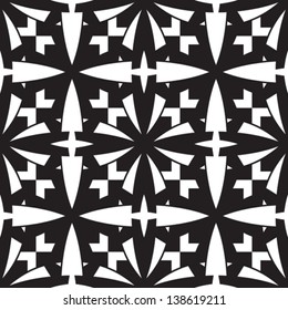 Abstract black and white background, vector seamless pattern