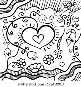 Abstract black and white background. Vector illustration.