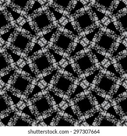 Abstract black and white background, vector geometric seamless pattern.