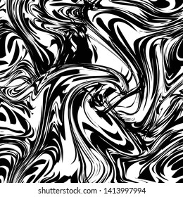 Abstract black and white background with wave. Vector.
