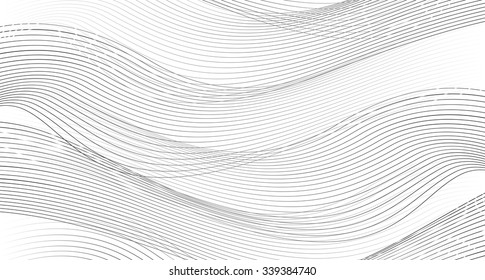 Abstract black and white background with waves for your creativity