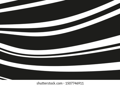 Abstract black and white background with wavy lines. Vector illustration
