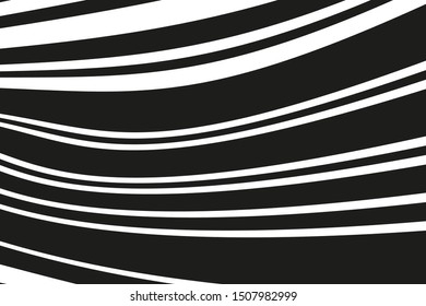 Abstract black and white background with wavy lines. Vector illustration
