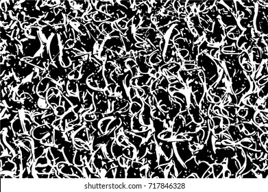 Abstract black and white background with wavy lines. Vector illustration. Tangled lines vector texture.
