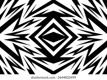 Abstract black and white background with zigzag and thunderbolt pattern