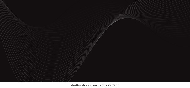 abstract black white blend line art on dark can be used background.