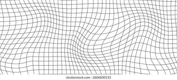 Abstract black and white blend line art background vector. Wallpaper design with wavy line in motion. Illustration for banner, packaging, social media, ads.