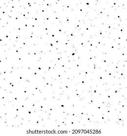 Abstract black and white blobs and polka dots. Adorable hand drawn background has a fun feel. Festive and sweet design is great for textile, wallpaper and babies apparel.