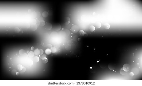 Abstract Black and White Bokeh Background
