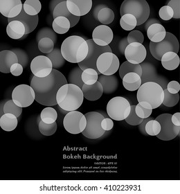 Abstract Black and White bokeh background - vector EPS 10