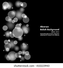 Abstract Black and White bokeh background - vector EPS 10