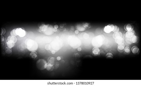 Abstract Black and White Bokeh Defocused Lights Background