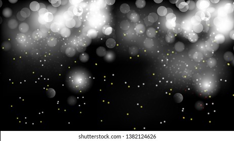 Abstract Black and White Bokeh Defocused Lights Background Vector Image