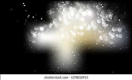Abstract Black and White Bokeh Lights Background