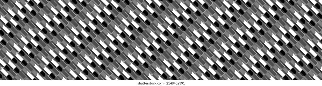 Abstract black and white brick wall vector illustration background