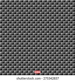 abstract black white brick wall seamless pattern on dark  background. vector illustration