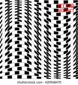 Abstract Black and White Brick Wall. Building Business. Vector Illustration