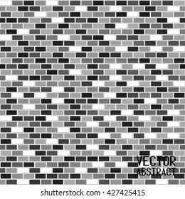 Abstract Black and White Brick Wall. Building Business. Vector Illustration