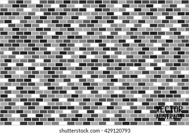 Abstract Black and White Brick Wall. Building Business. Vector Illustration
