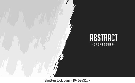 Abstract black and white brush background. Eps10 vector.
