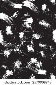 Abstract Black and White Brush Stroke Pattern Background