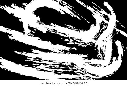 Abstractas textura de pincelada en blanco y negro con un estilo artístico grunge, perfecta para fondos modernos, arte digital, carteles y proyectos creativos.