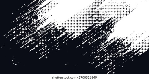 Textura de traçado de pincel preto e branco abstrato para projetos criativos e de design moderno