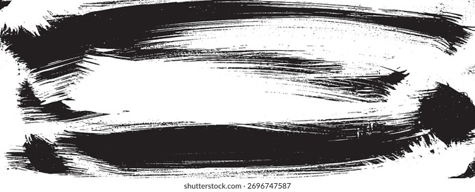 Traçados de pincel preto e branco abstratos Criando uma textura dinâmica
