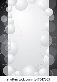 Abstract black and white bubble background with place for text