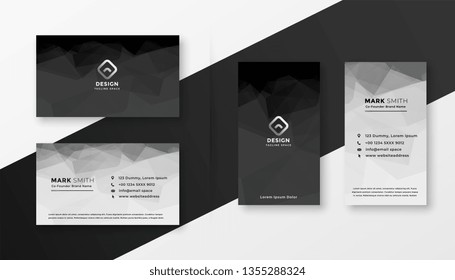abstract black and white business card template